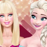 Super models Elsa and Barbie